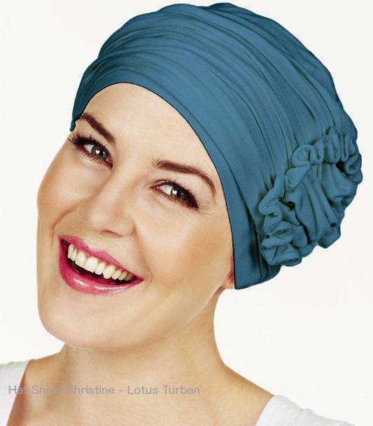 Christine - 27163 - HOCLOTUS OCEAN BLUE (OS) - LOTUS TURBAN