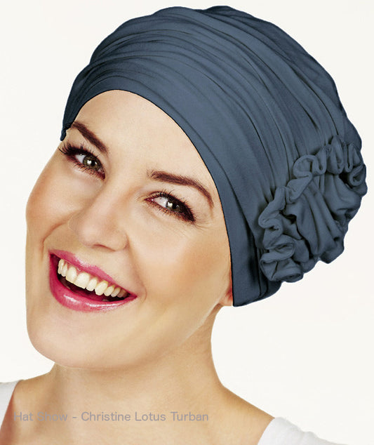 Christine - 27901 - HOCLotus Turban - STEEL BLUE