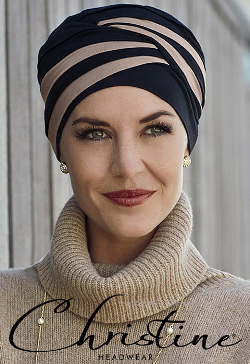 Christine - 31696 - HOCShanti Turban - BLACK/TAUPE