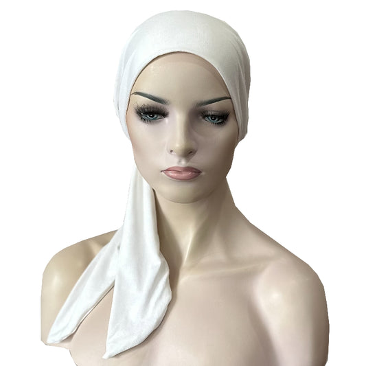 CHEMO CAPS WOITH SHORT TIES AT HAT SHOW