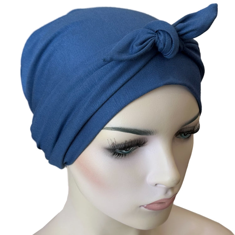Bamboo Chemo Cap with Attached Short Ties by Hat Show