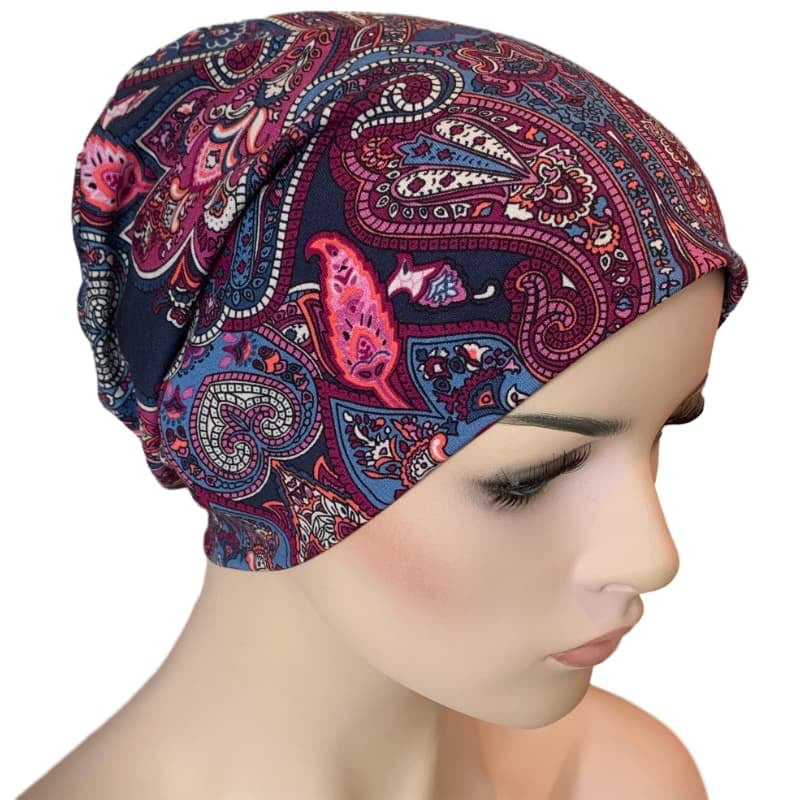 Chemo Beanies - Comfort Stretch - Pink Paisley