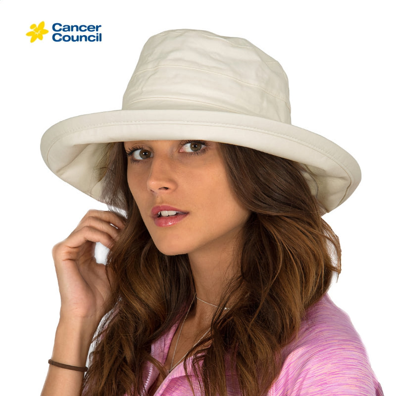 CANCER COUNCIL SUN-SAFE HATS - ESSENTIAL TRAVELLER R52 NATURAL M/L
