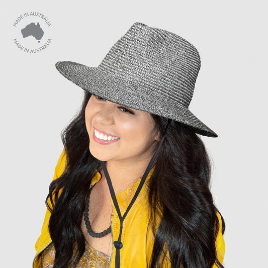 CANCER COUNCIL SUN-SAFE HATS - RM867A AQUHATIC FEDORA - GREY M/L 58CMS
