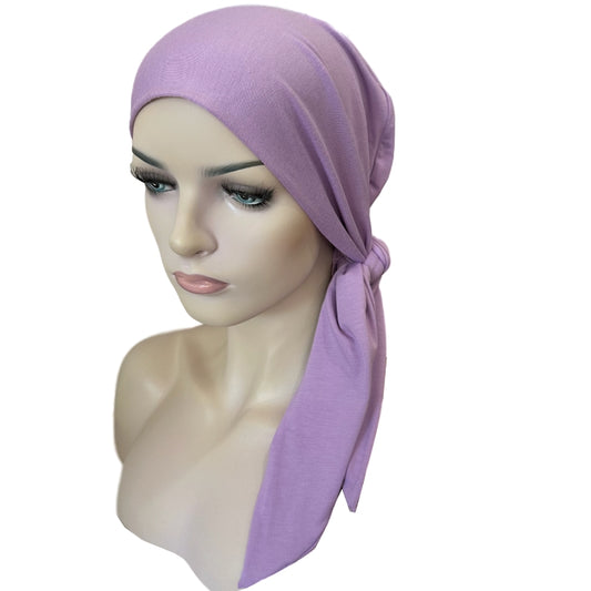 Bamboo Chemo Cap with Attached Short Ties by Hat Show