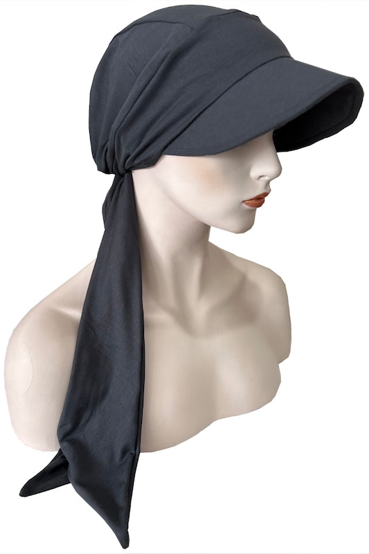 Bamboo Chemo Cap with Visor at Hat Show - Aussie Made