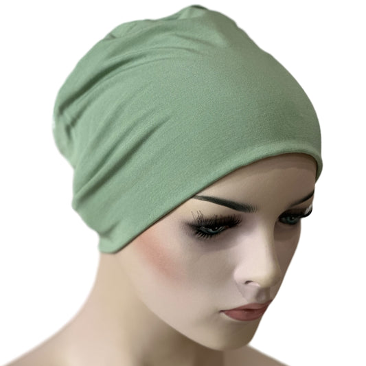 Donna Chemo Hat with Loop for Scarf - Bamboo - Sage Green
