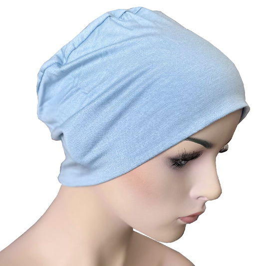 Donna Chemo Hat with Loop for Scarf - Bamboo - Chambray Blue