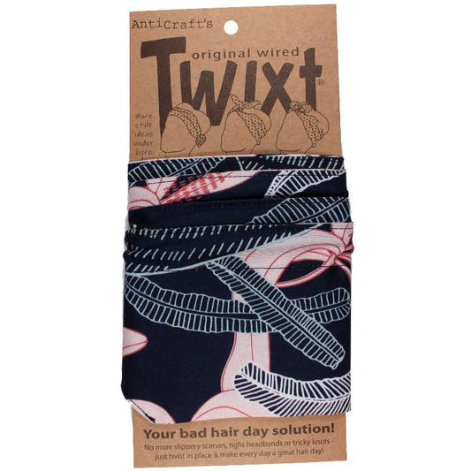 TWIXT Wired Head Wrap - Native Australian Banksia on Navy Blue
