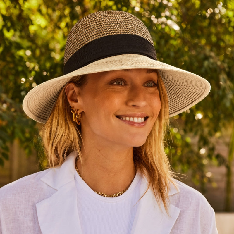 CANCER COUNCIL SUN-SAFE HATS - 32777 - RL853 MIX CAMEL/IVORY 58CM (M/L) - SHIRLEY BUCKET