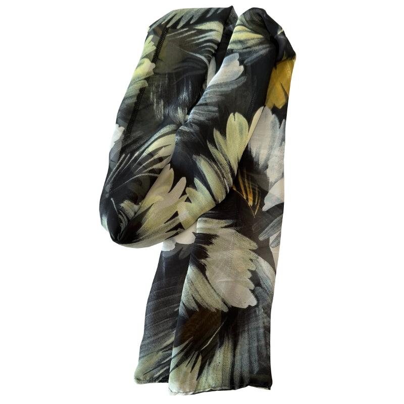 Scarf To Wear With Your Chemo Hat-Tropical Ferns at Hat