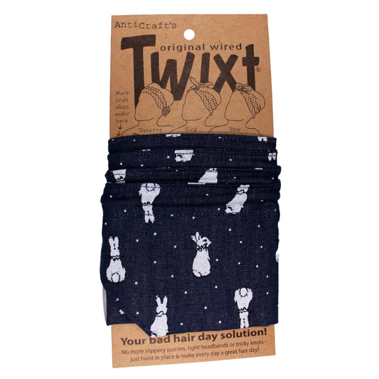 TWIXT Wired Head Wrap - DENIM BUNNIES