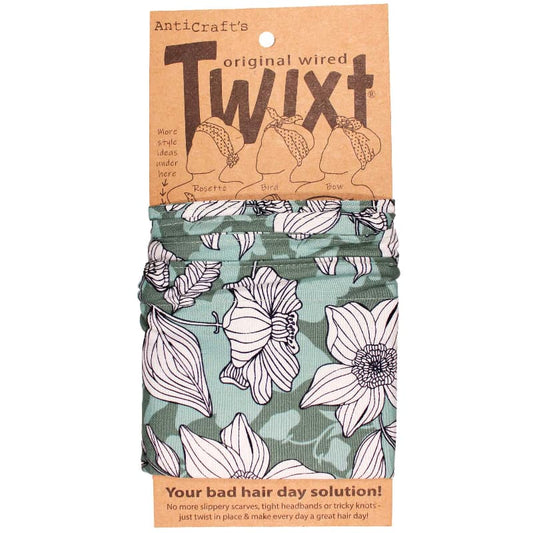 TWIXT Wired Head Wrap - Outline Floral in Sage