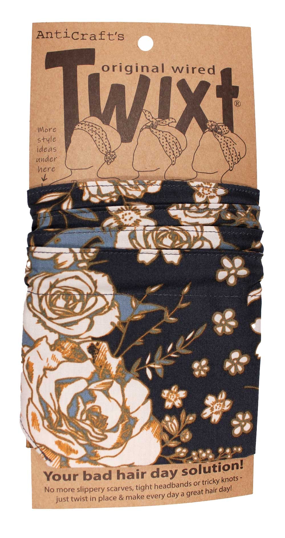 TWIXT Wired Head Wrap - Metallic Roses