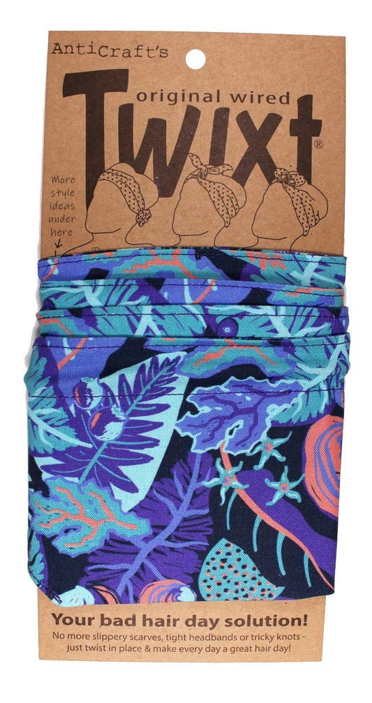 TWIXT Wired Head Wrap - PURPLE JUNGLE FLORAL