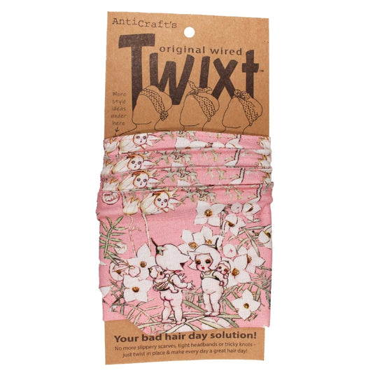 TWIXT Wired Head Wrap - MAY GIBBS FLORAL ON PINK