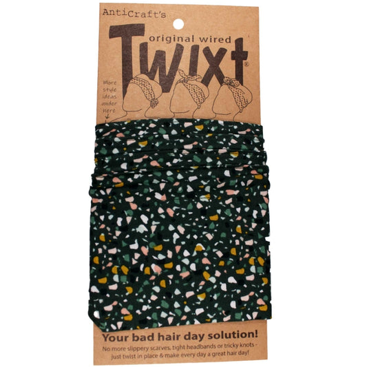 TWIXT Wired Head Wrap - Terrazzo on Dark Green