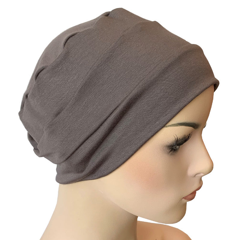 Bamboo Chemo Cloche Cap Dark Taupe