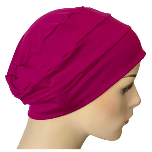 Bamboo Chemo Cloche Cap Magenta
