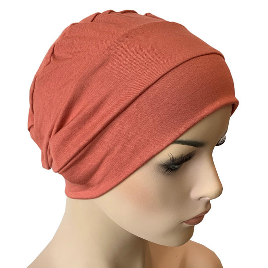 Bamboo Chemo Cloche Cap Peach