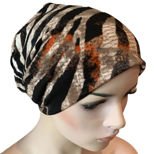 Chemo Beanies - Comfort Stretch - Chic Zebra.