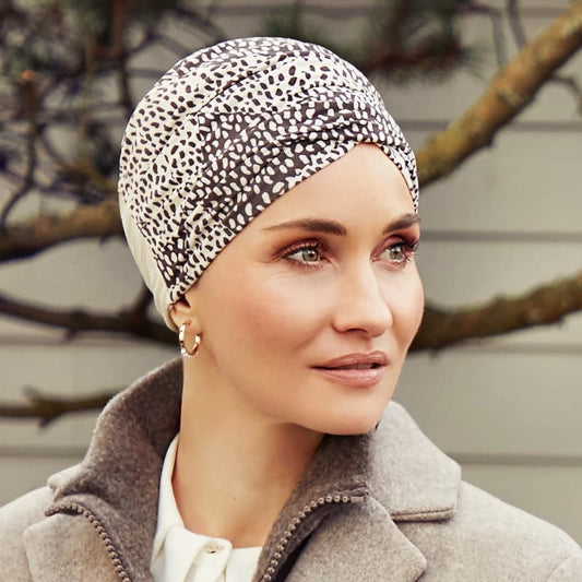 Christine - 7703 - HOCAmia Patchwork Leo (OS)AMIA TURBAN PRINTED