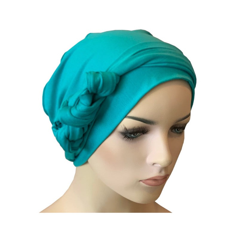 Chemo Cap with Ties Jade bamboo