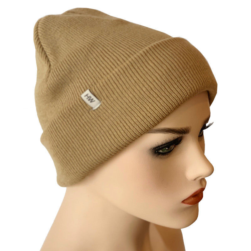 Fashion Beanies - Acrylic Knit - Camel