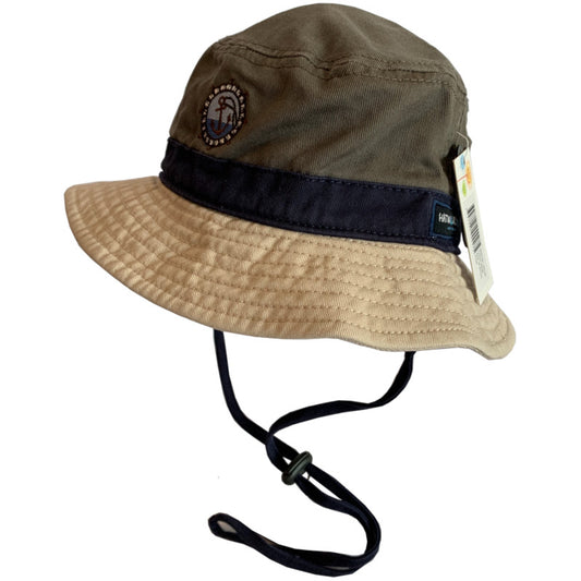 Sun Hats for Boys and Girls - Bucket Hat with Toggle - Khaki/Beige