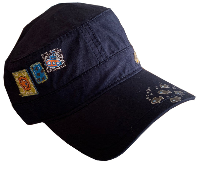 Sun Hats for Boys and Girls - Peaked Cap - Navy or Beige