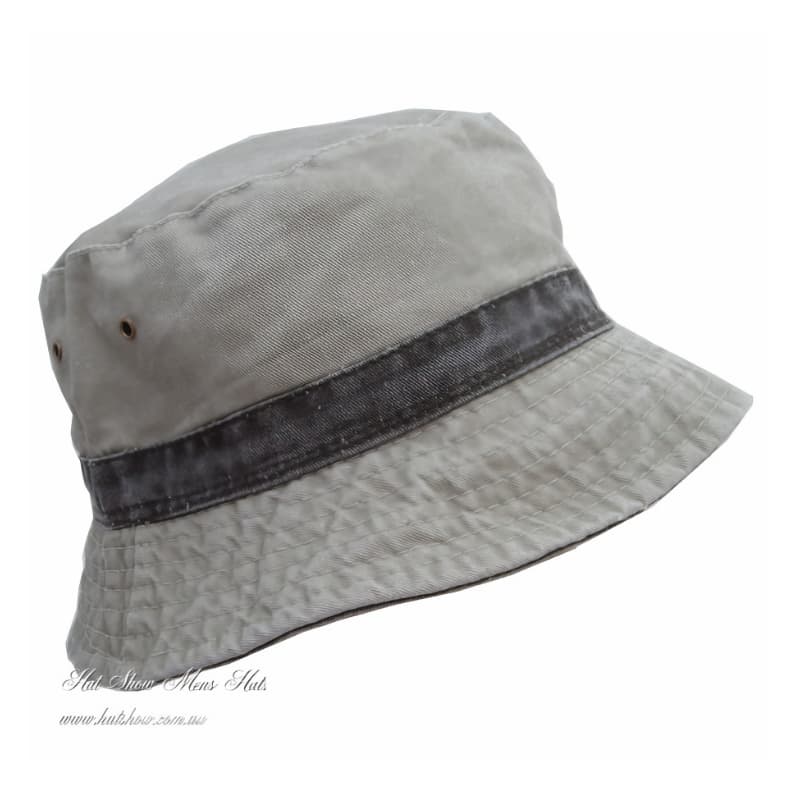 Mens Hats - Bucket Hat - Weathered Look Beige