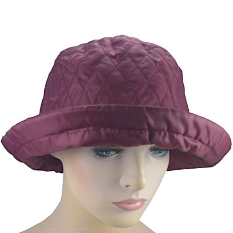 Rain Hat - Quilted - Burgundy
