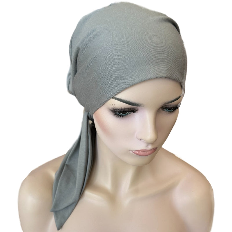 Bamboo Chemo Cap with Attached Short Ties by Hat Show