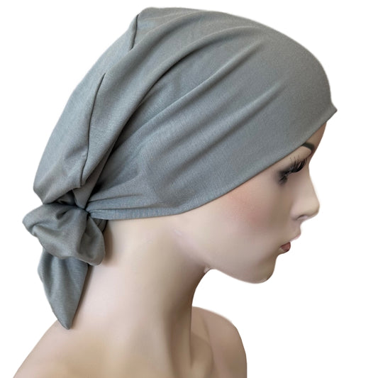 BAMBOO CHEMO CAP WITH ATTACHED SHORT TIES