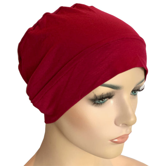 Bamboo Night Cap Turban - Ruby