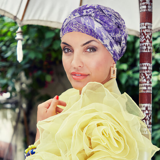 Christine - HOCAMBER PURPLE ROMANCE (OS) - AMBER BOHO TURBAN SET PRINTED