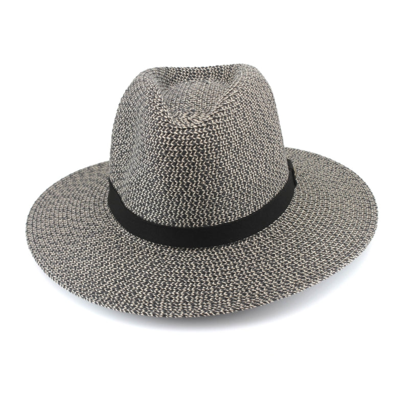 CANCER COUNCIL SUN-SAFE HATS - RM733 27748 GREY/BLACK - OUTBACK LIGHTWEIGHT FEDORA60CM (L/XL)