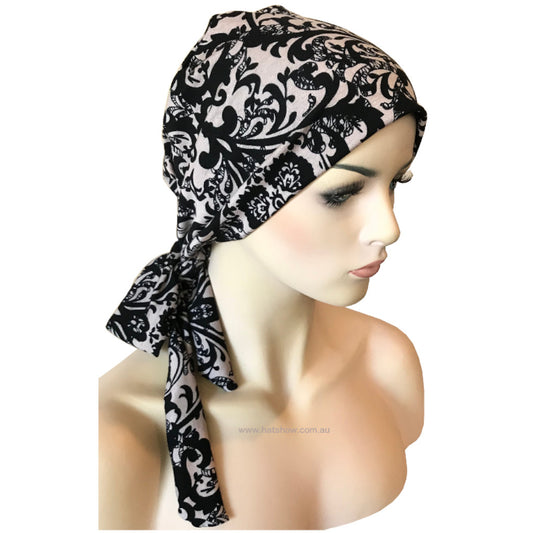 BO-HO STYLE - Chemo Cap with Attached Long Ties - Prints - Nouveau Lace