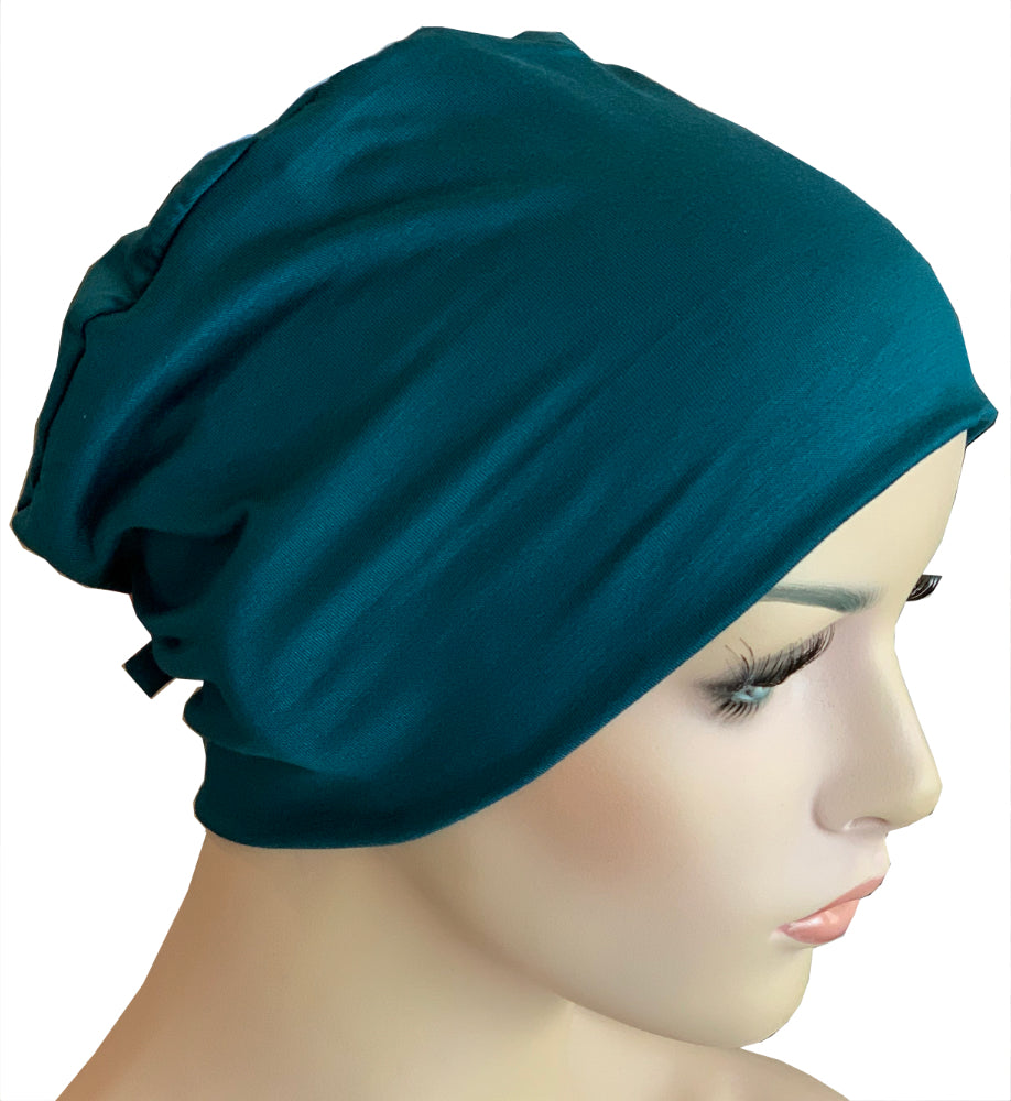 Donna Soft Chemo Hat with Loop for Scarf - Bamboo - DARK TEAL