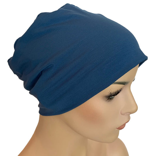 Donna Soft Chemo Hat with Loop for Scarf - Bamboo - DENIM