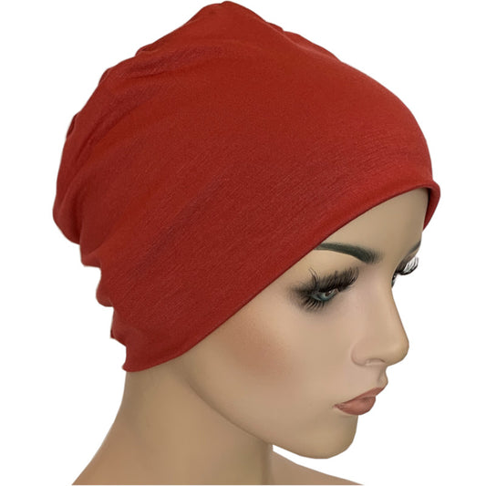 Donna Soft Chemo Hat with Loop for Scarf - Bamboo - Pompei Red