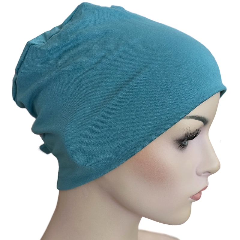Donna Chemo Hat with Loop for Scarf - Bamboo - Duck Egg Blue