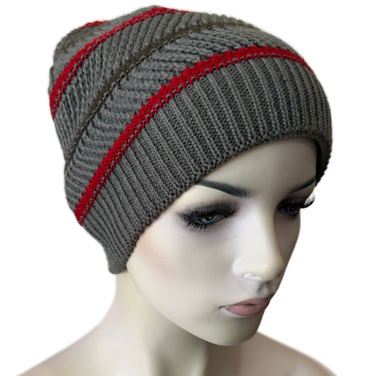 Knitted Beanies - UNISEX - Acrylic - GREY(ONE SIZE)
