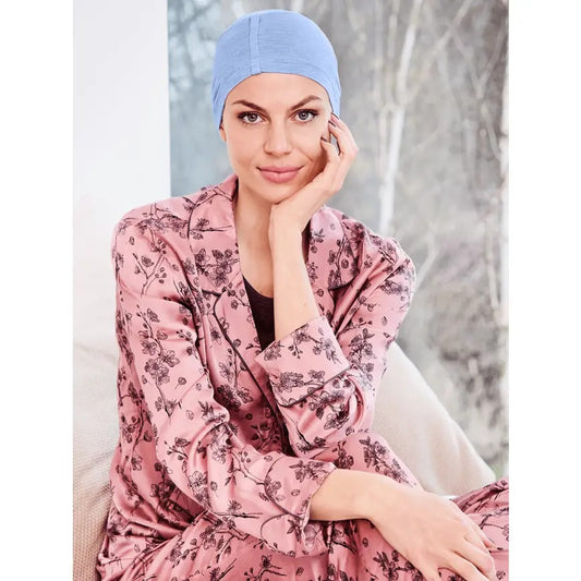 1189-0469 HOC CHANDRA NIGHT CAP - LIGHT BLUE MELANGE