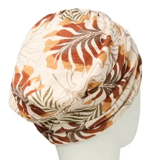 Christine Hoc Shakti Turban - 105793  1417 -  Linen - Beige Leaf