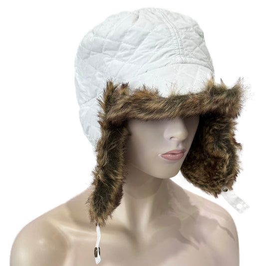 Trapper Hat - Faux Fur Lined - White (JA7210)