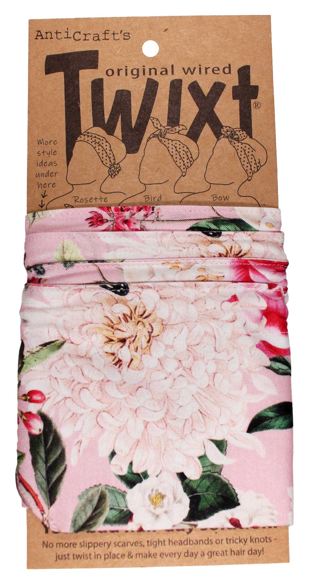 TWIXT Wired Head Wrap - CLASSIC FLORAL ON PINK