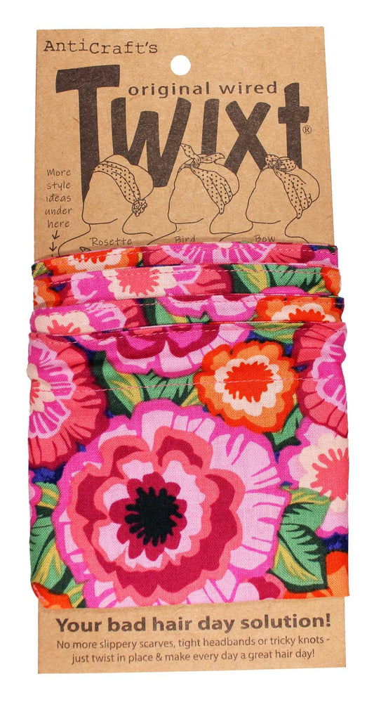 TWIXT Wired Head Wrap - Pink Circular Floral