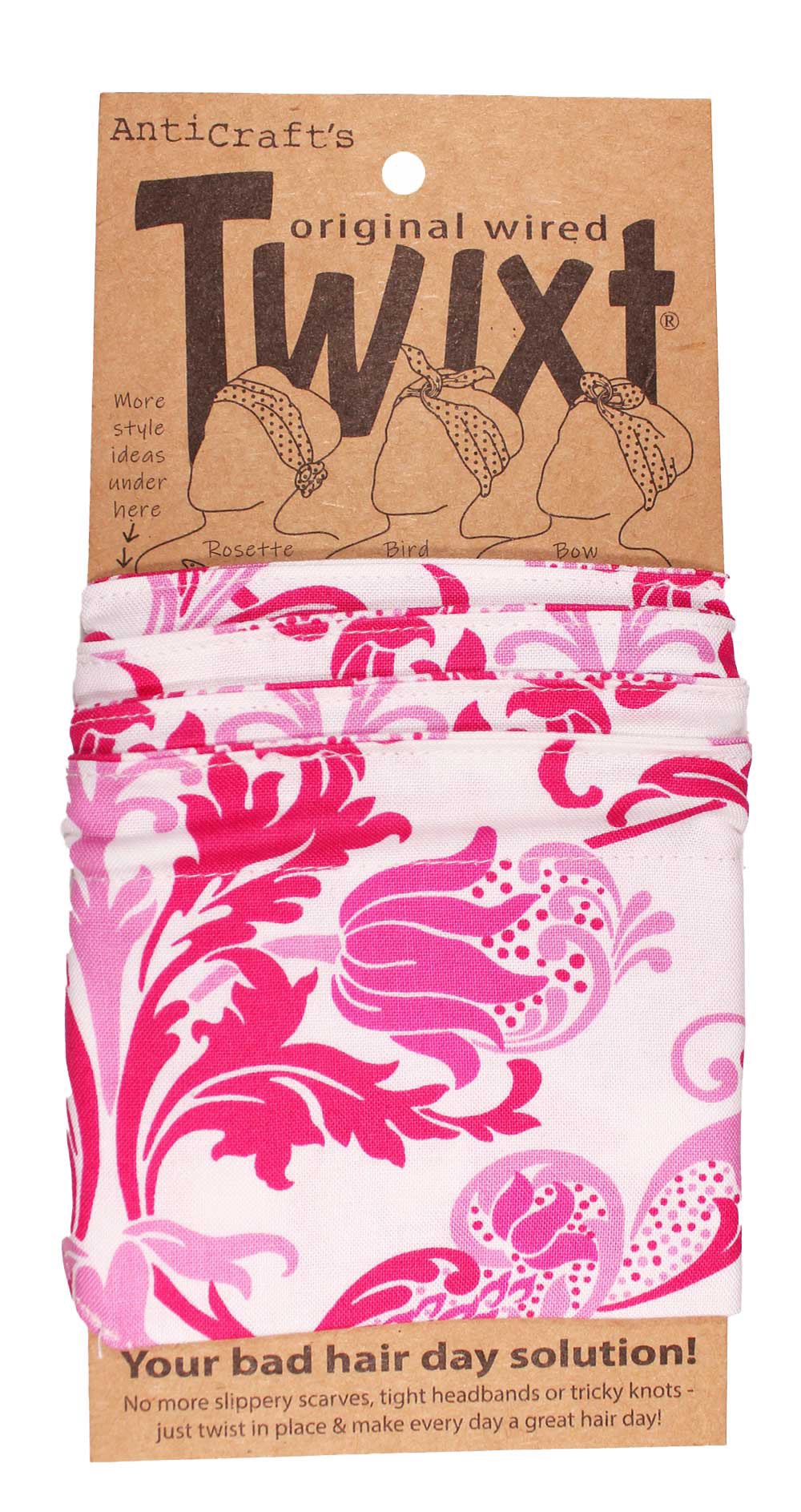 TWIXT Wired Head Wrap - Pink Swirly Floral