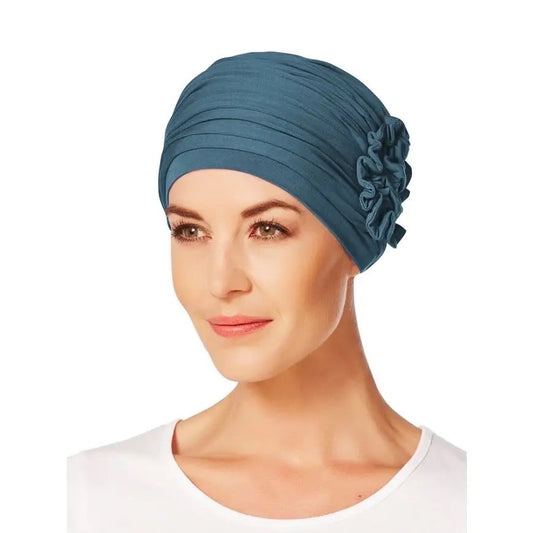 Christine -1003-0295 - HocLOTUS TURBAN - OCEAN BLUE